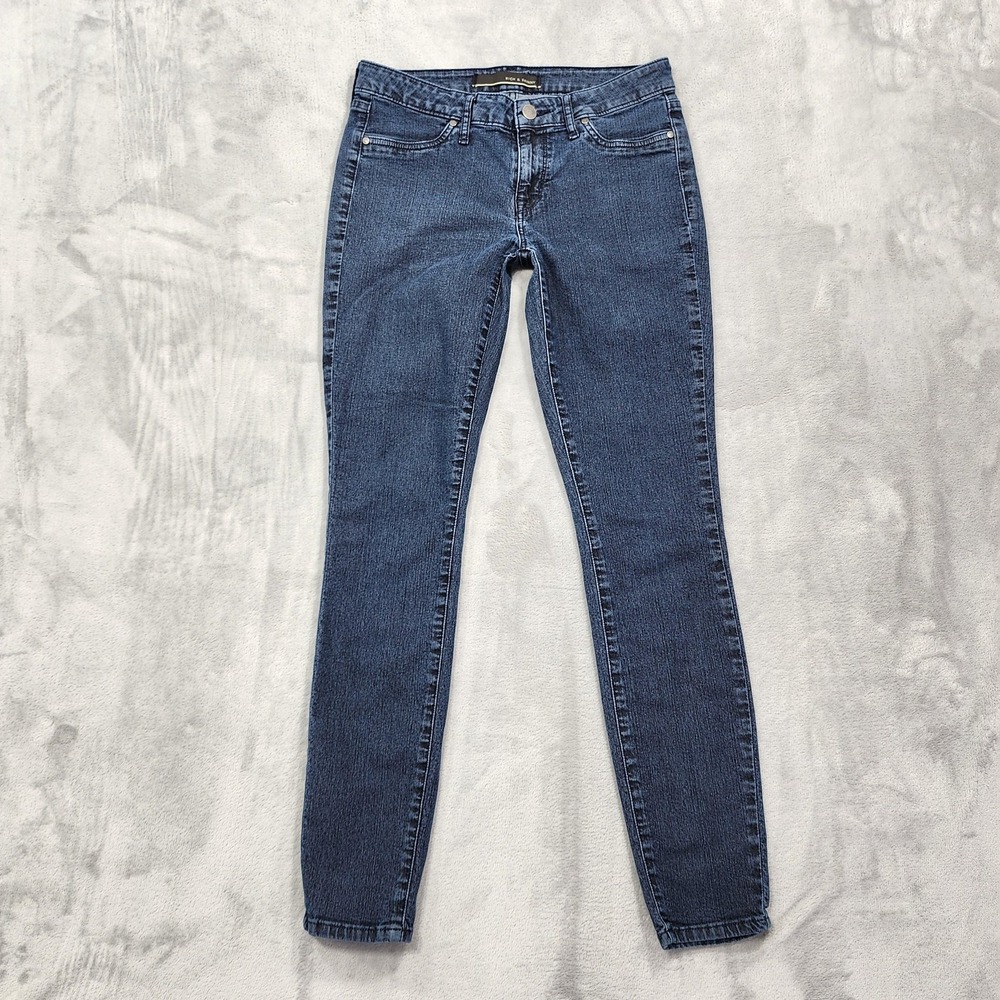 Rich & Skinny Jeans Womens 27 Blue Carly Blue Low Rise Skinny Stretch Denim